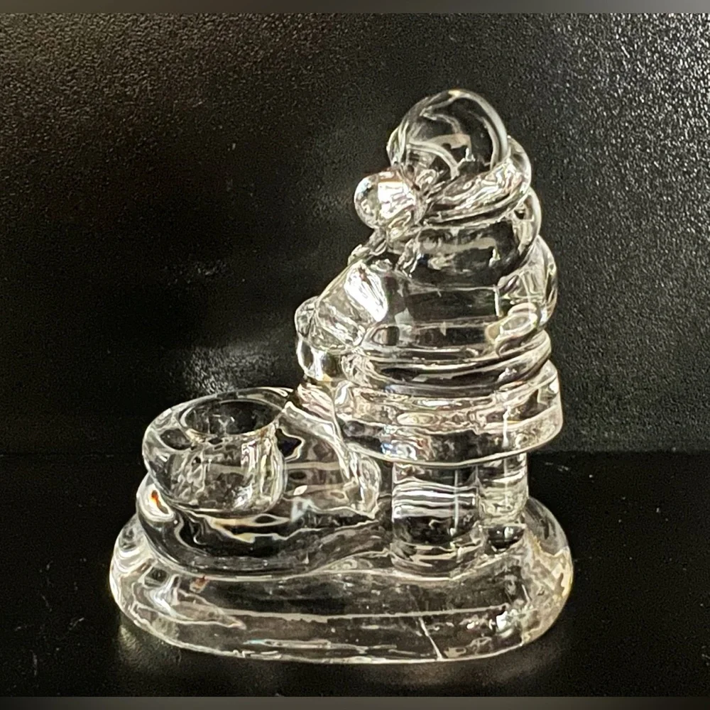 Williams-Sonoma Christmas Santa Claus Glass Candle Holders Set of 4